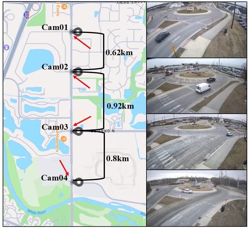 Camera coverage along the corridor and example footage